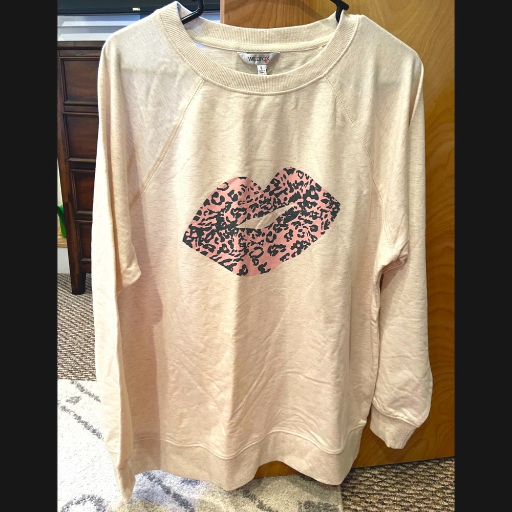 Wildfox long sleeve crew neck. size S. Tags on, never worn. MSRP $128.00.